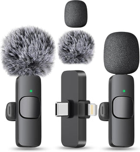 MAYBESTA Wireless Mini Microphone for iPhone, Android Phone - Lavalier Lapel Mic for Audio Video Recording - Clip on Content Creator Microphones for YouTube Tiktok Podcast Vlogging