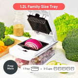 Fullstar The Original Pro Chopper - Vegetable Chopper and Spiralizer, Food Chopper with Container, Fruit Slicer, Kitchen Gadgets & Accessories, Home Essentials (4 in 1, White)