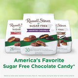 russell stover sugar free assorted caramels in chocolate, 15.3 oz. bag, made with stevia extract, no added sugar