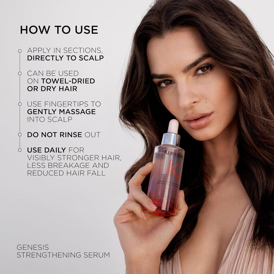 Kerastase Genesis Hair Serum | Daily Strengthening Treatment for Weak or Damaged Hair | Nourishes and Reinforces Hair | Anti-Breakage | Silicone-Free | For Weakened Hair | Serum Fortifiant