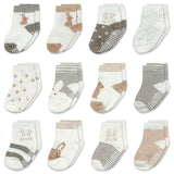 Mother's Choice Organic Cotton Baby Socks 0-6 Months, 12 pairs, Soft, Cozy, and Gentle Socks for Infants Girls and Boys