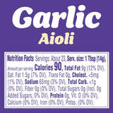 kraft mayo garlic aioli 12 oz bottle condiment