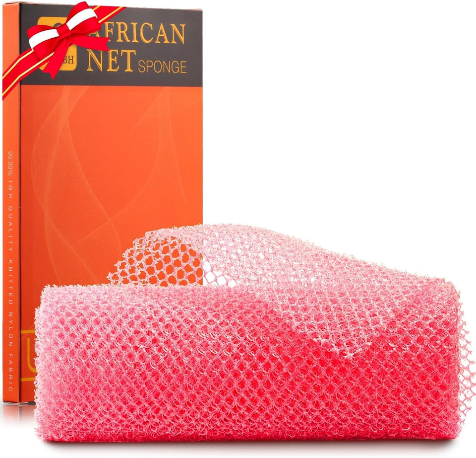 ujfqbh 3 pieces african bath sponge pink yellow purple exfoliating shower body scrubber