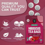 FGO Organic Hibiscus Tea, 100 Count, Eco-Conscious Tea Bags, Caffeine Free, Packaging May Vary (Pack of 1)