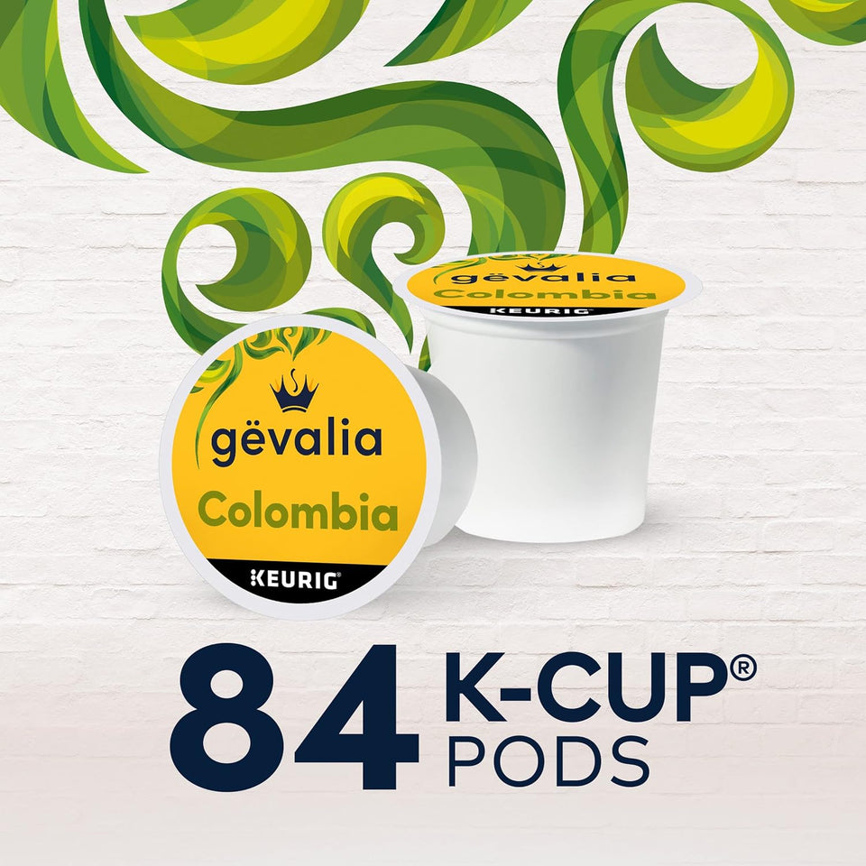 Gevalia Colombia Medium Roast K-Cup Coffee Pods, 84 ct Box, Keto and Low Carb Friendly