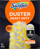 Swiffer Dusters Refill for Cleaning, Feather & Microfiber Duster Disposable Alternative, For Dusting Furniture, Blinds, Ceiling Fans, Walls, Helps Remove Allergens, Heavy Duty, Unscented, 11ct