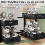 Under Sink Organizer with 2 Tier Pull-Out Cabinet Organizer Baskets and Mesh Sliding Drawers for Home, Kitchen, Bathroom, Pantry, Office