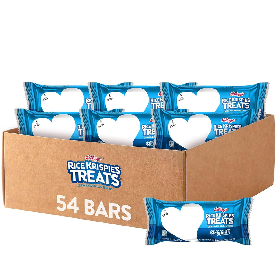 Rice Krispies Treats Crispy Marshmallow Squares, Kids Snack Box, Cereal Bars, Original (54 Count)