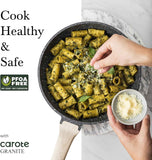CAROTE Non-Stick Frying Pan Skillet with Glass Lid, PFOA-Free, 10-Inch Classic Granite