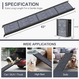 Dog Ramp for Large Dogs, 63" Long & 17" Wide, Non-Slip Rug, Portable, Folding, 250LBS Capacity