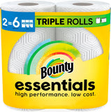 Bounty Essentials Select-A-Size Paper Towels, White, 2 Triple Rolls = 6 Regular Rolls (Packaging May Vary)