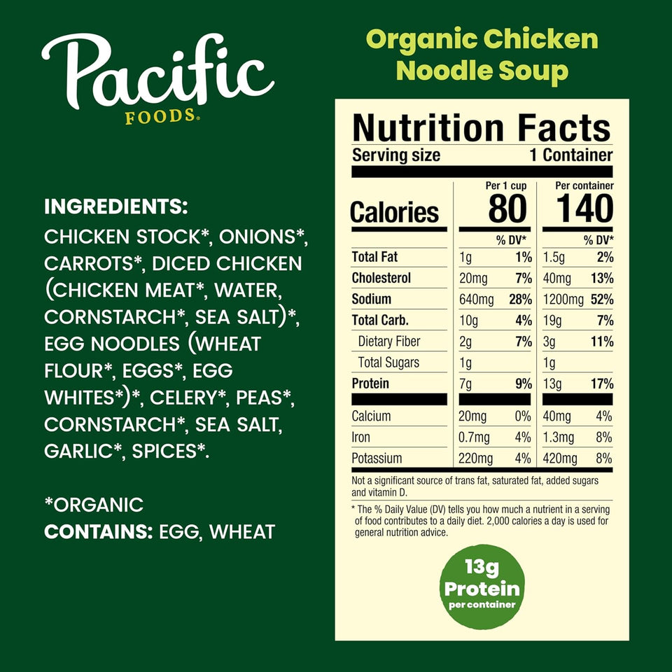 pacific foods organic soup chicken noodle 16.1 ounce gluten free