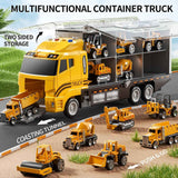 Niplooow toddler boys construction truck vehicle toy set with play mat and die-cast toy car for kids 3-5