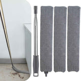 Retractable gap dust cleaner with 60-inch extension pole and 3 microfiber cloths for easy cleaning under appliances and furniture