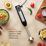 Powerful 500 Watt Immersion Blender with Turbo Mode, Detachable Base, 304 Stainless Steel Blades