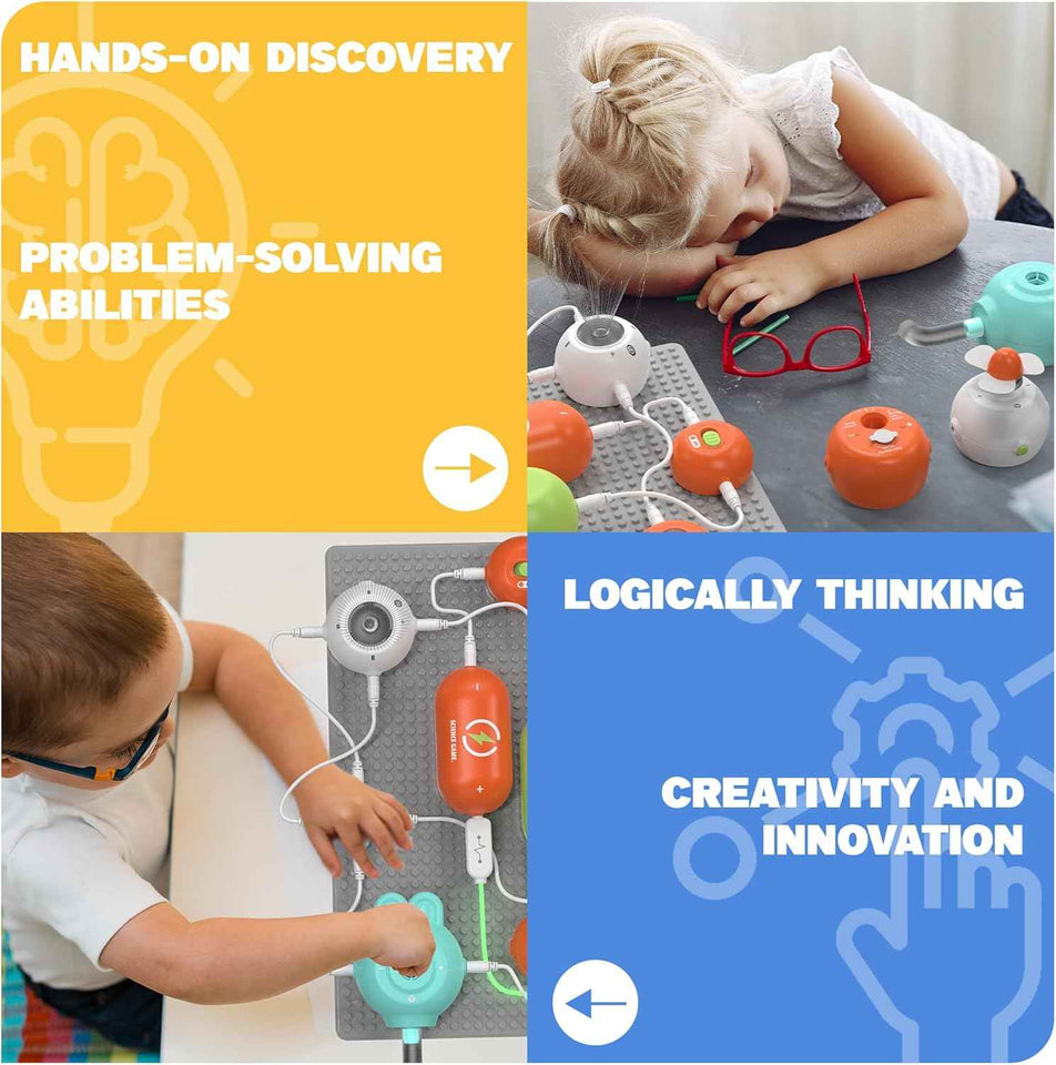 Science kits for kids, electronics exploration, 35 circuit parts, STEM educational toy gifts for ages 3-12