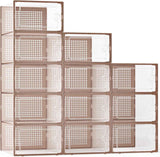 Kuject X-Large Shoe Storage Boxes Organizers Clear Plastic Stackable 12 Pack, Shoe Rack & Holder Substitute, Sneaker Containers, Toy Storage Organizer Bins for Entryway, Closet, Under Bed, Black
