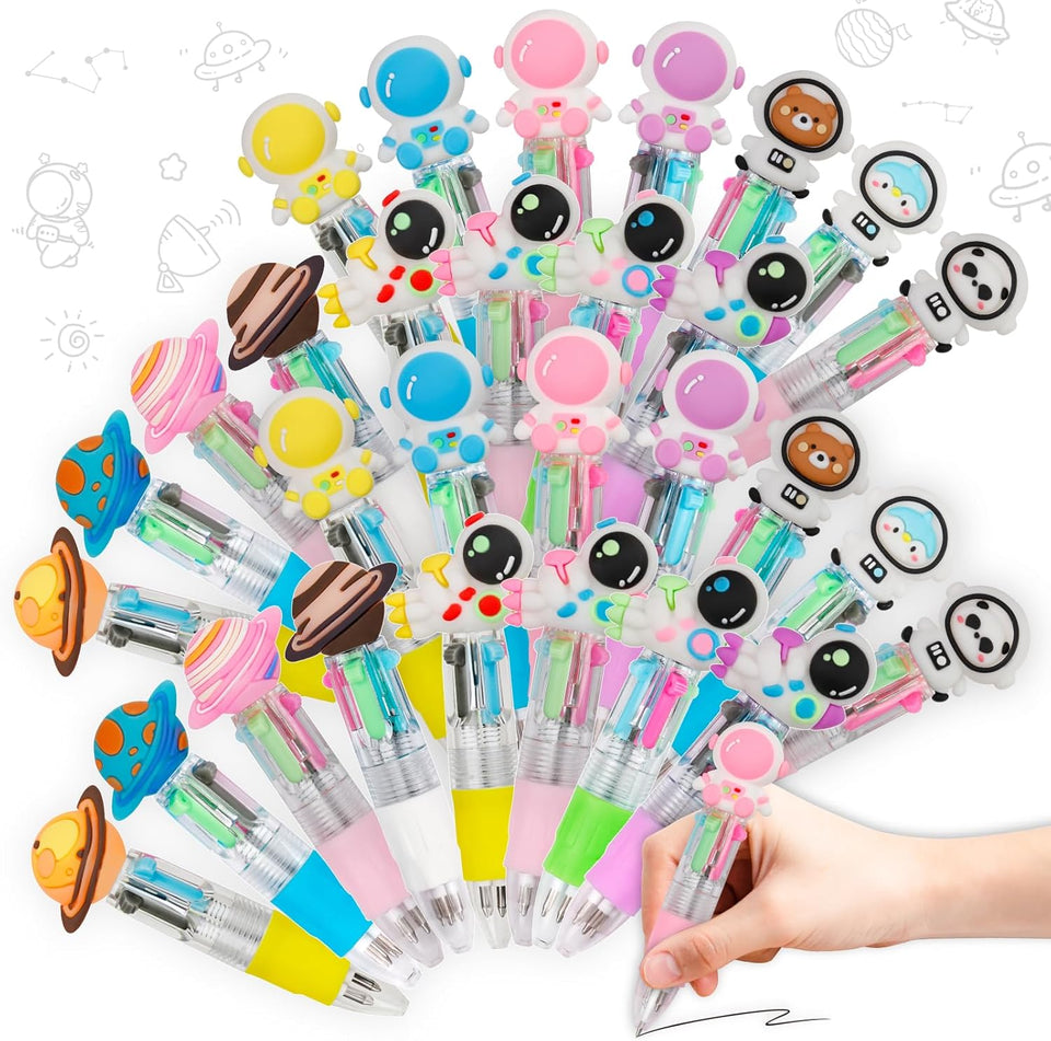 cZWZ 20Pcs Mini Multicolor Pens 4-in-1 Cute Ballpoint Pens for Kids Birthday Party Favors Gifts Teacher Supplies