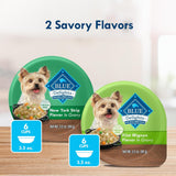 blue buffalo delights natural adult small breed wet dog food, variety pack, made with natural ingredients, filet mignon & new york strip recipe