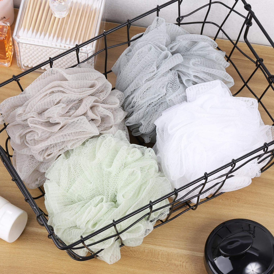 BTYMS bath sponge shower loofahs 60g mesh pouf bath scrunchies body wash puff pack of 4 assorted colors
