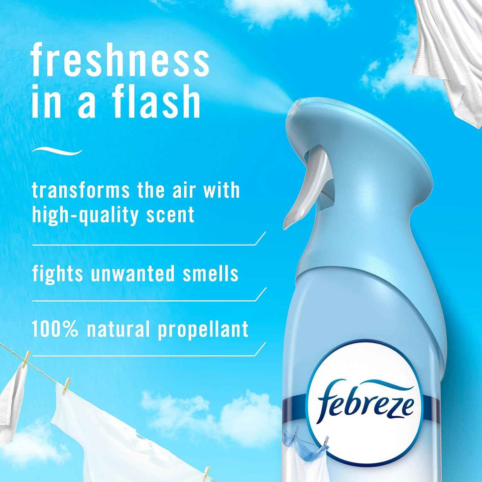 Febreze Air Effects Odor-Fighting Room Spray, 8.8oz, Aerosol Can, Linen & Sky Scent