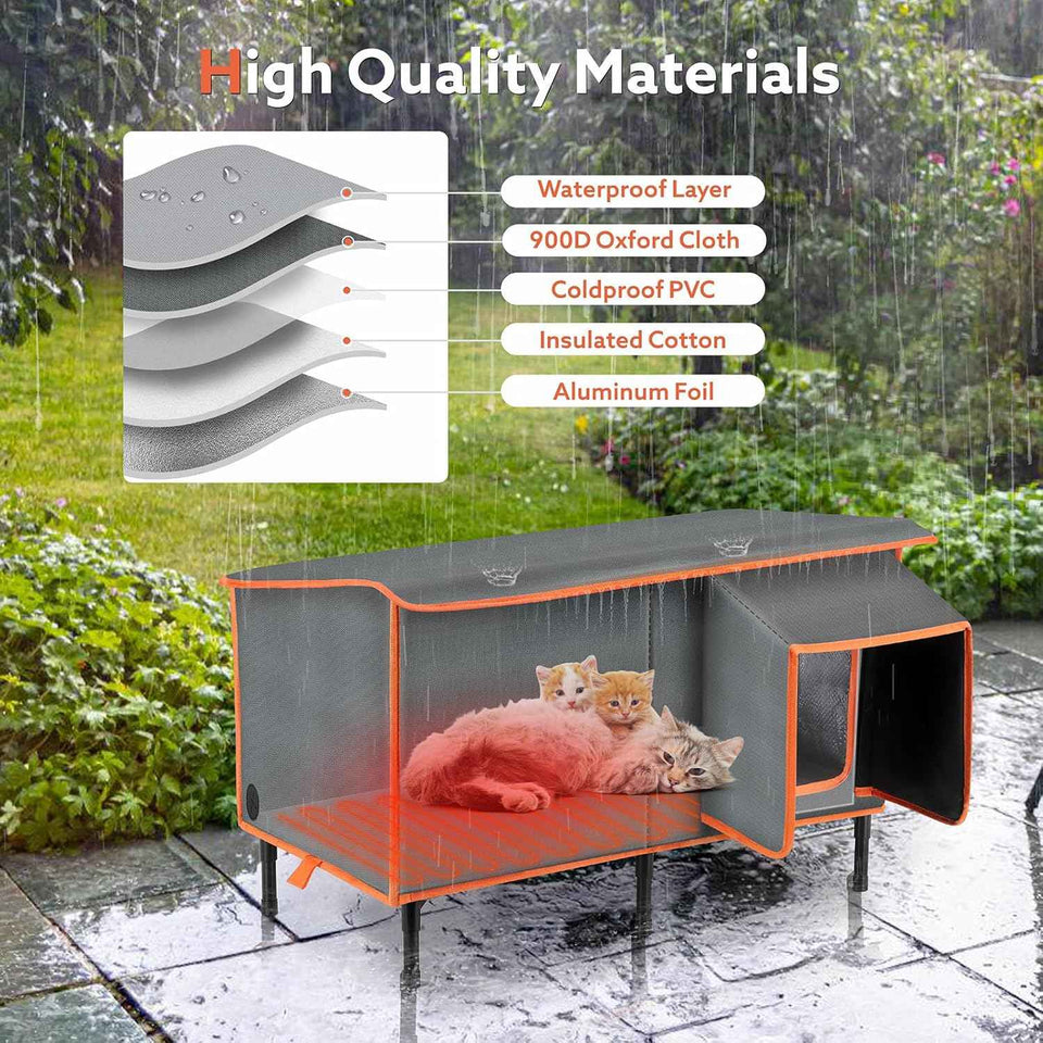 siwa mary heated cat house weatherproof outdoor cat shelter with cat heating pad
