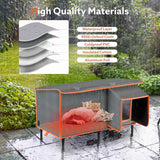 SIWA MARY Heated Cat House for Outside in Winter, Weatherproof Outdoor Cat House with Cat Heating Pad, Waterproof &Safe Escape Door, Insulated Cat Shelter with Heater for Feral Barn Cats Kitty