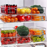 Stackable Refrigerator Organizer Bins, 6 Pack, Clear, Kitchen, Food Safe, BPA Free