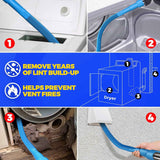 Holikme 2-piece dryer vent cleaner kit with lint vacuum attachment and flexible brush