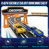 slot car race track set, 2 high-speed cars, battery or electric, dual racing game, lap counter, toys for kids