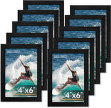 FIXSMITH 8x10 Picture Frame Set of 2, Photo Frame with HD Plexiglass, Display Pictures 5x7 with Mat or 8x10 Without Mat Multi Picture Frames Collage for Tabletop or Wall Display, Black
