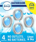 Febreze Bathroom Air Freshener, Odor-Fighting, Plug In Alternative, Air Fresheners for Home, Bathroom, & Kitchen, Closet Air Fresheners, Pet & Litter Box Odor Fighter, Refresh & Energize Scent, 4ct