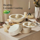 Redchef 16-piece ceramic non-stick cookware set, PFAS PFOA & PTFE free, RV camping, dishwasher oven safe
