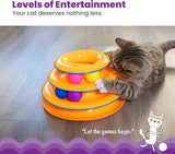 Catstages 3-Level Track Tower with 6 Balls, Interactive Indoor Cat Toy for Enrichment and Exercise