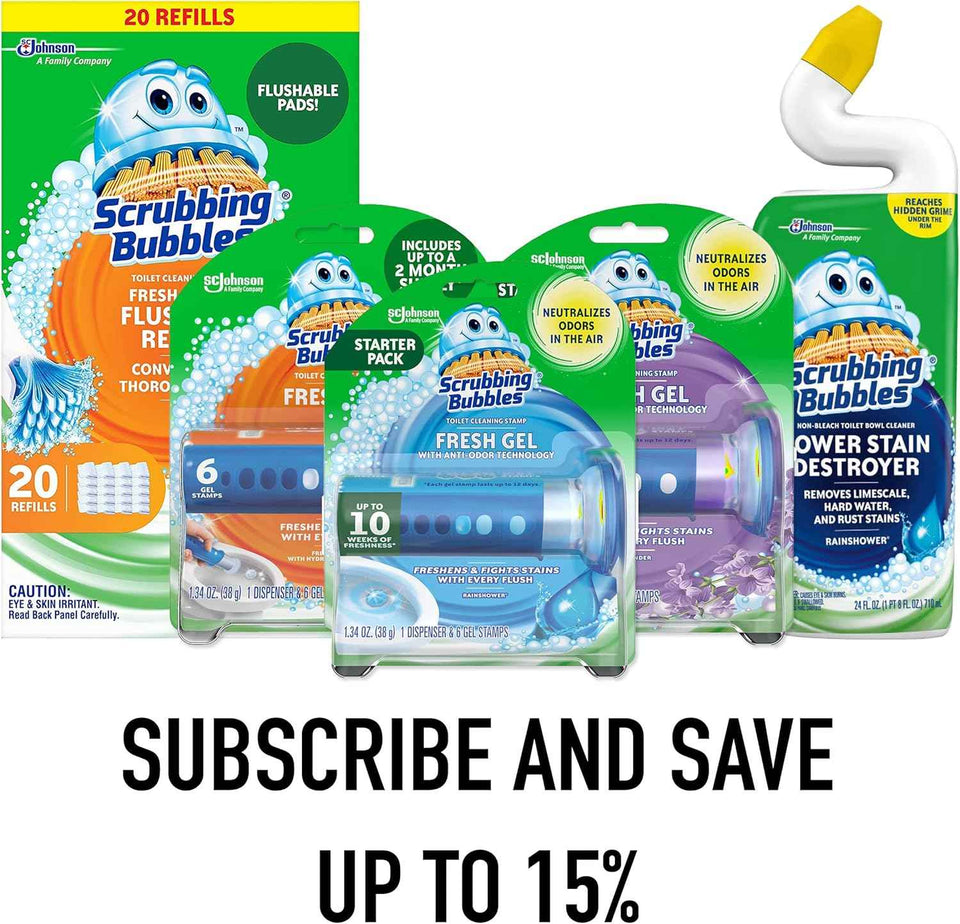 Scrubbing Bubbles flushable toilet bowl wand cleaner refills, 20-count citrus scent pack