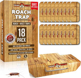 Roach Traps Indoor Sticky 18 Pack - Non-Toxic Glue Traps for Roaches Bug Traps