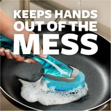 scotch-brite non-scratch dishwand for kitchen bathroom and household surfaces with safe non-stick cookware use