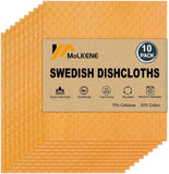 Swedish Dish Cloths - 10 Pack Reusable Kitchen Dishcloths - Ultra Absorbent Dish Towels for Washing Dishes - Cellulose Sponge Cloth Cleaning Rag - Assorted