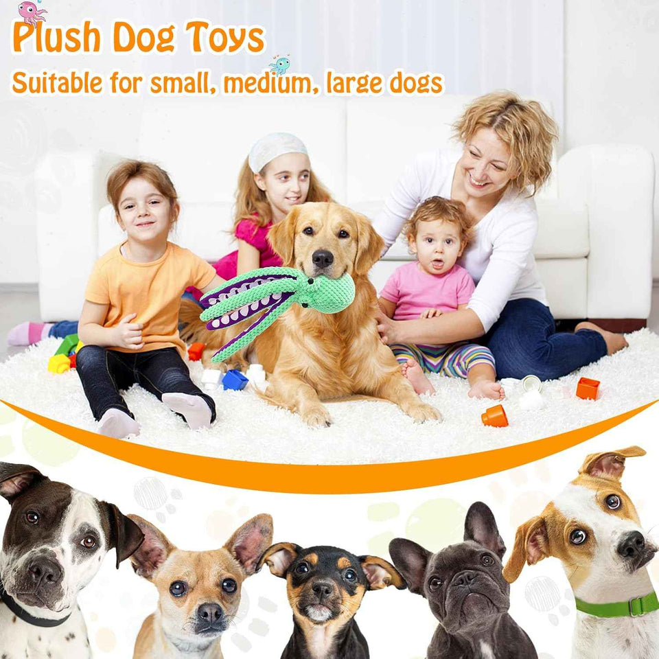 Large, soft plush squeaky dog toys for small, medium, and large dogs daily companionship, training reward, and gift.