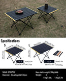 iClimb Ultralight Compact Camping Folding Table with Carry Bag (Black - S)