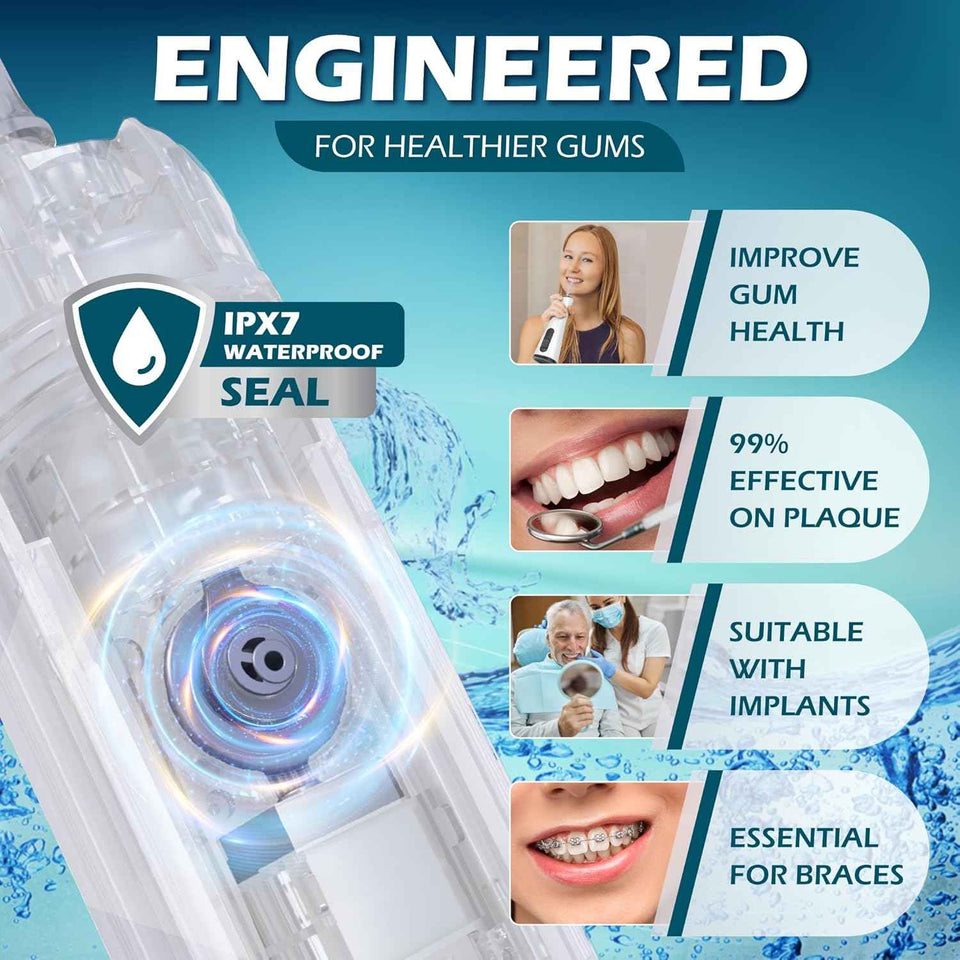 portable rechargeable 120PSI water dental flosser for healthy gums and teeth with 4 pressure modes