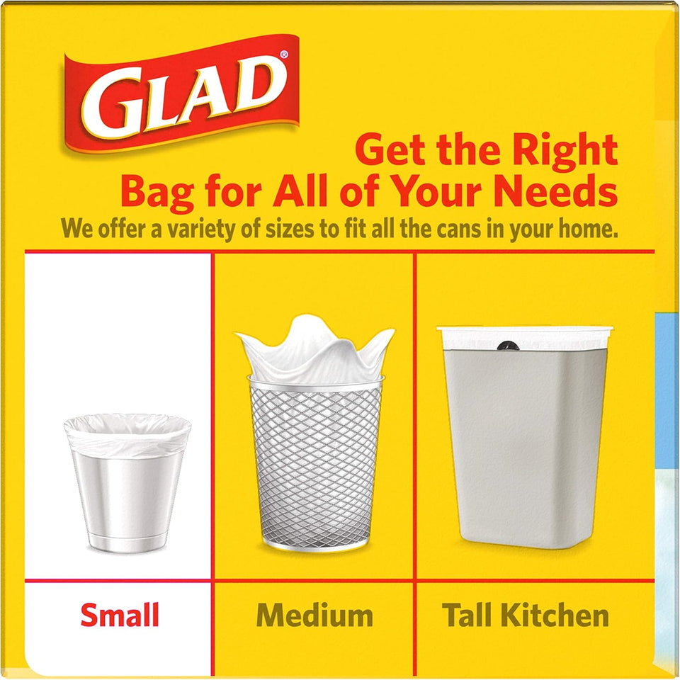 Glad OdorShield Small Trash Bags, Febreze Fresh Clean, 4 Gal, 26 Ct (Package May Vary)