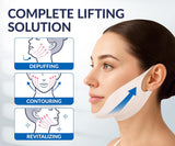 Stylia V Line Lifting Collagen Mask - Lift, Firm & Contour Jawline - Tightening Double Chin Strap with Hyaluronic Acid & Aloe - Neck Tightening and Lifting Mask - Jawline Shaper Face Lift Tape (10PC)