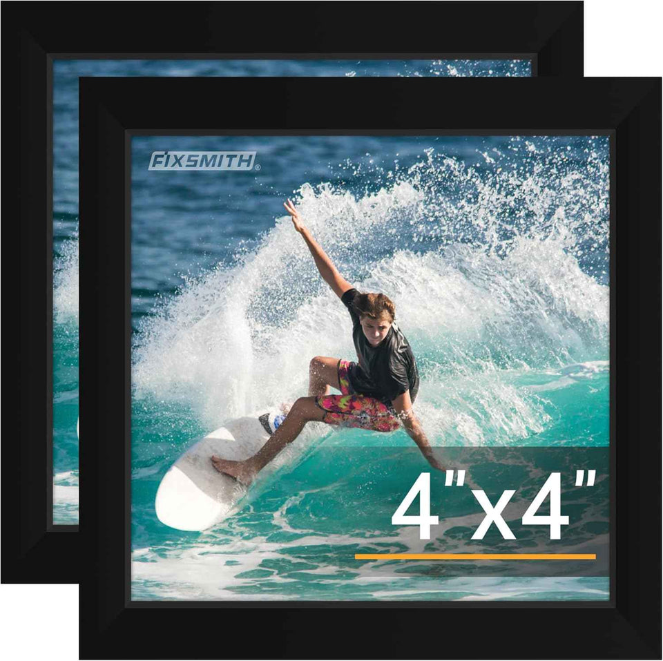FIXSMITH 8x10 Picture Frame Set of 2, Photo Frame with HD Plexiglass, Display Pictures 5x7 with Mat or 8x10 Without Mat Multi Picture Frames Collage for Tabletop or Wall Display, Black