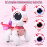 SPRSHY Remote Control Unicorn for Girls - Companion Pet Toys Electronic Pink Pegasus,Music and Waking Doll Christmas Birthday for Children 3 4 5 6 7 8 Years Old