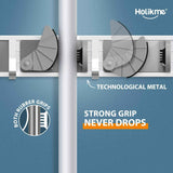 Holikme Metal Mop Broom Holder with 4 Hooks for Home and Kitchen Organization Storage