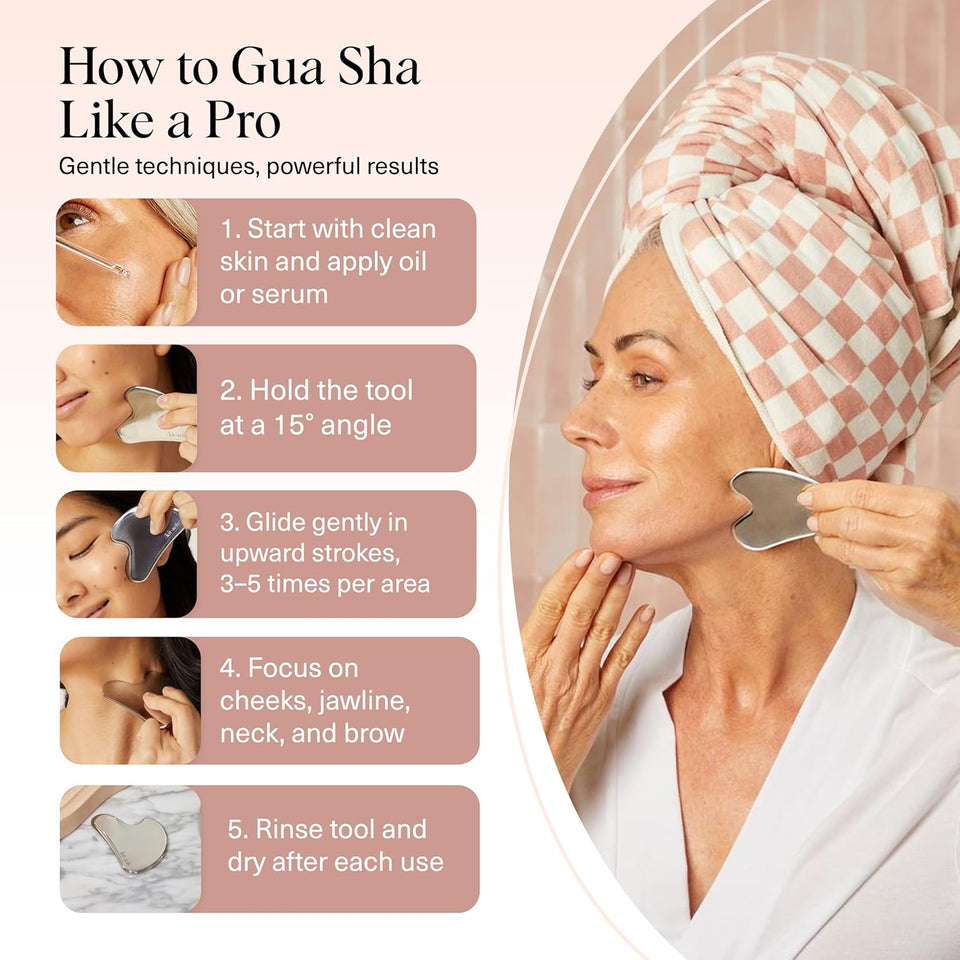 kitsch stainless steel gua sha facial tools 100% stainless steel silver