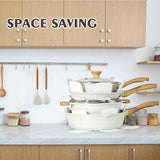 SENSARTE 13-Piece Nonstick Ceramic Cookware Set with Stay-Cool Handles, PFAS and PFOA Free