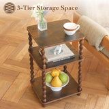 Side Table, Small End Table with Storage Shelf, Modern Bedside Table Night Stand for Living Room, Bedroom, Office and Small Spaces (Rustic Brown)