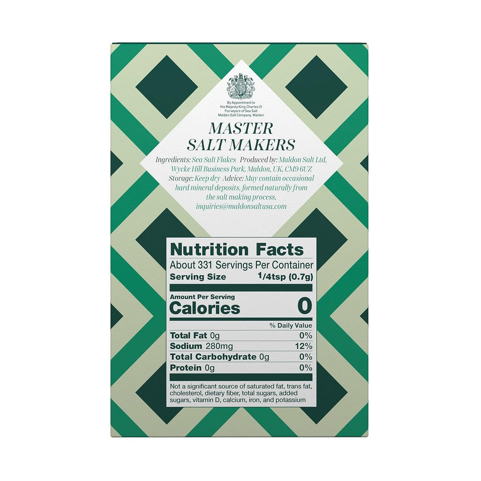 Maldon Sea Salt Flakes 8.5 oz (240 g) pyramid shaped gourmet salt perfect for various dishes